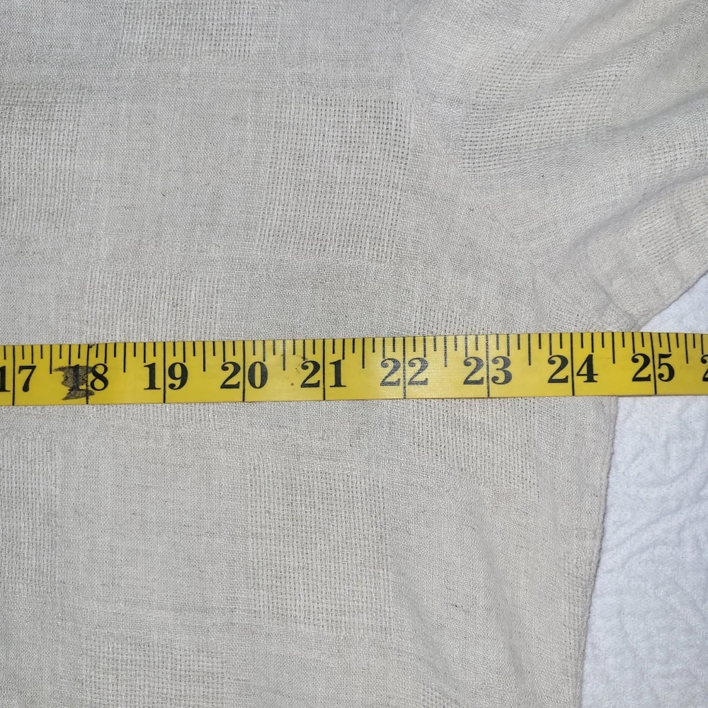 Classic Elements Cream Casual Button Down Women's Plus Size 16/18W Linen Shirt - Picture 8 of 9